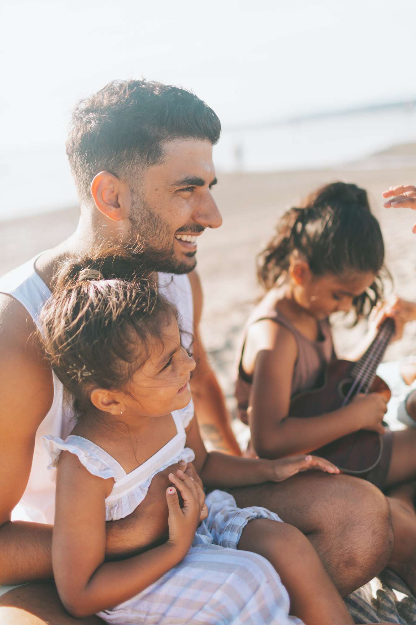 Family with Kids at the Beach