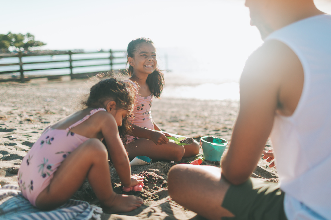 Family with Kids at the Beach