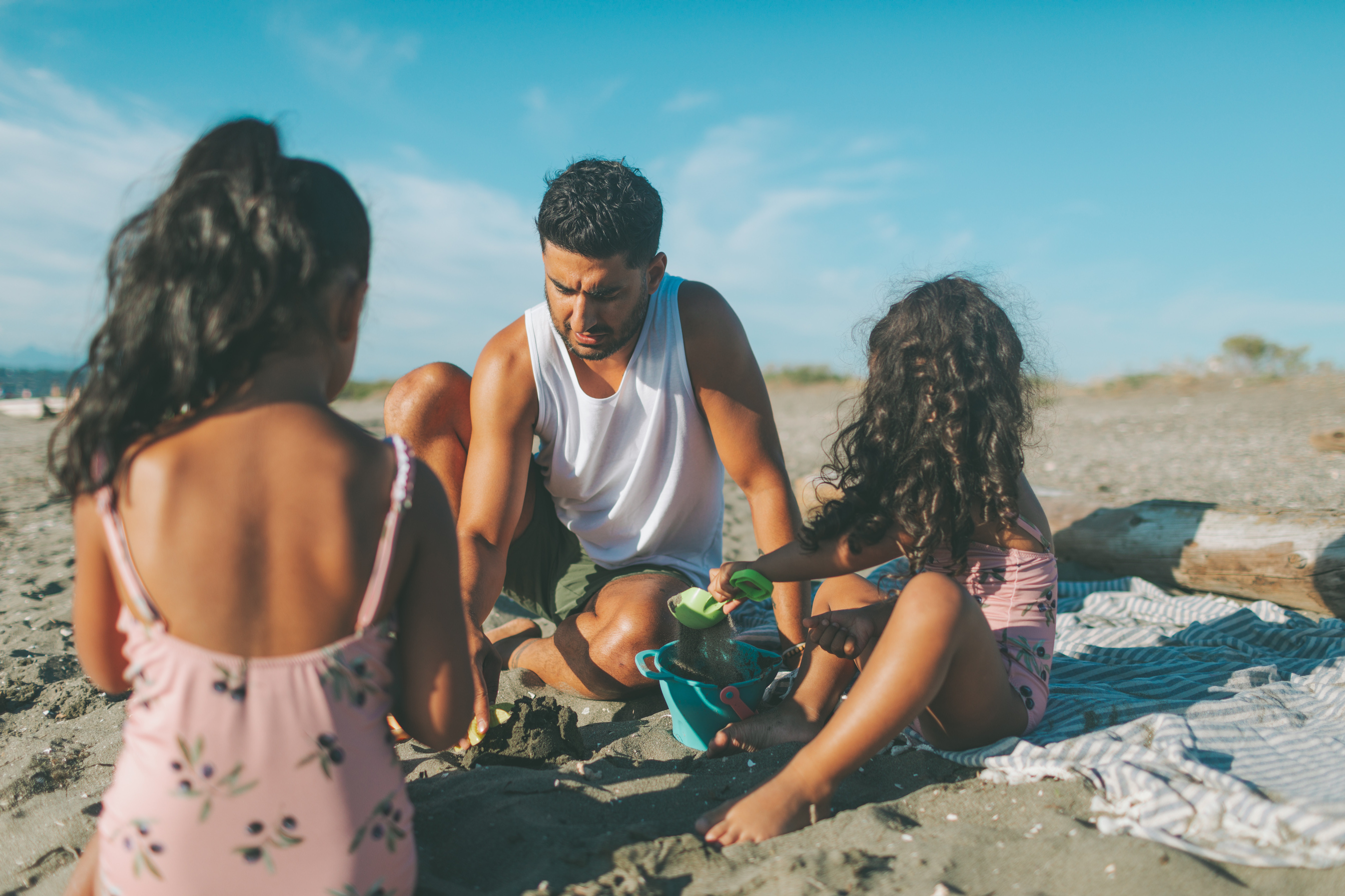 Family with Kids at the Beach